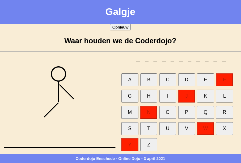 Galgje - andere volgorde