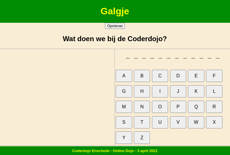 Galgje - andere kleuren